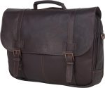 Kenneth Cole Reaction Show Business Full-Grain Colombian Leather Dual Compartment Flapover 15.6-inch Laptop Business Portfolio, Cognac - Image 9